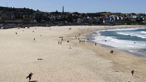 A quiet Bondi Beach in Sydney.