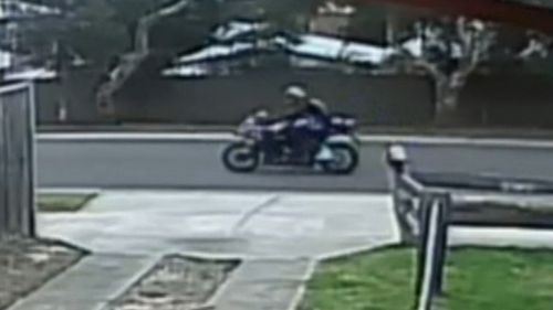 Police are investigating whether the man, and also a motorcyclist seen on Phillip Island on July 23, are Mr Basham. Picture: Supplied.