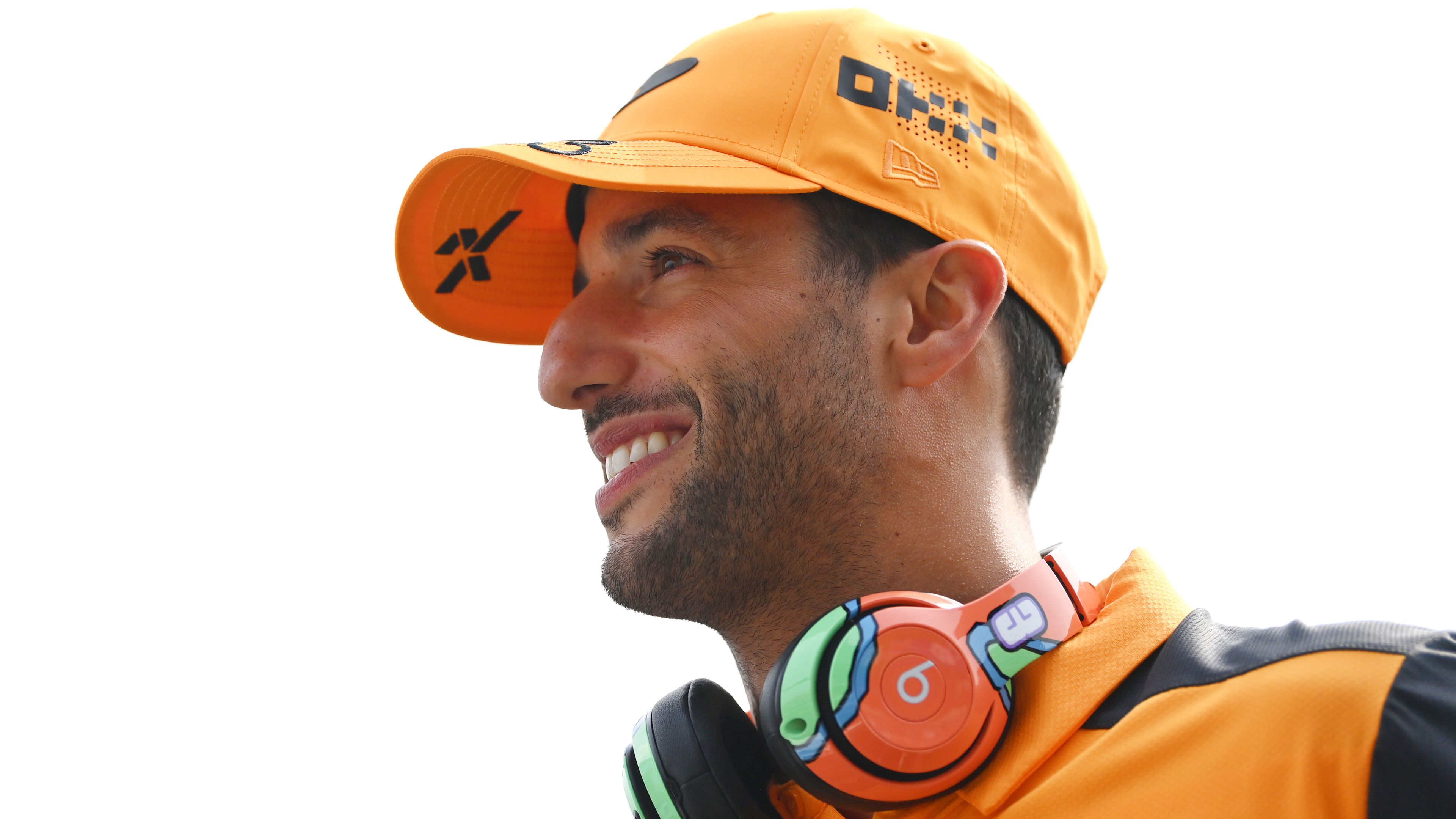 Daniel Ricciardo of Australia and McLaren looks on from the drivers parade prior to the F1 Grand Prix of The Netherlands at Circuit Zandvoort on September 04, 2022 in Zandvoort, Netherlands. (Photo by Dan Mullan/Getty Images)