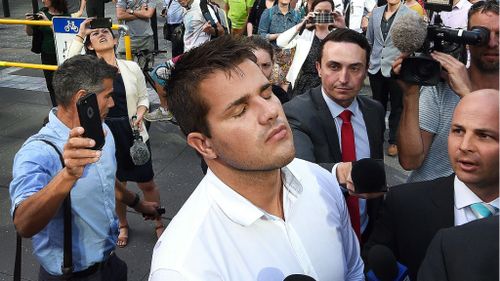 A relieved Gable Tostee outside court. (AAP)