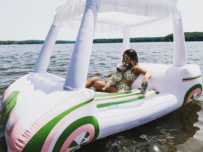 Maren Morris was slammed for posting a photo of her and her baby on the inflatable toy.