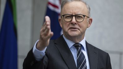 Prime Minister Anthony Albanese during a press conference.