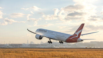 Qantas plane taking off