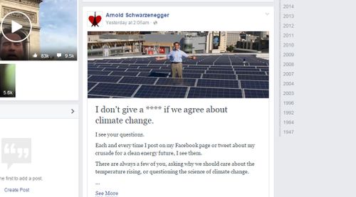 Schwarzenegger's Facebook post. (Facebook/Arnold Schwarzenegger)