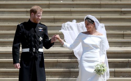 By deciding not to shave, Prince Harry became the first Royal to marry wearing a beard in 125 years. Picture: PA
