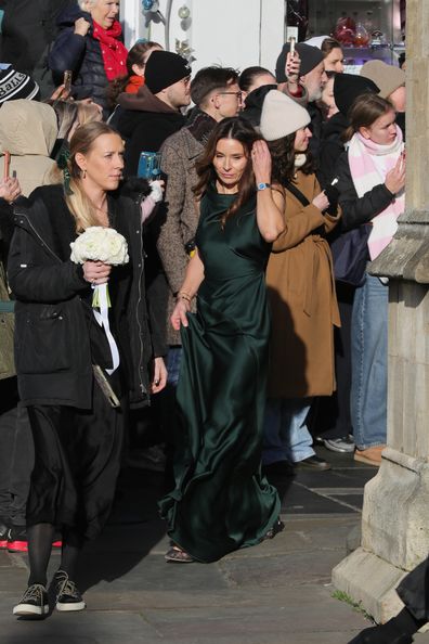 LONDON, ENGLAND - DECEMBER 27: Tana Ramsay  arriving at Bath Abbey for Holly Ramsay and Adam Peaty's wedding on December 27, 2025 in Bath, England. (Photo by Justin E Palmer/GC Images)