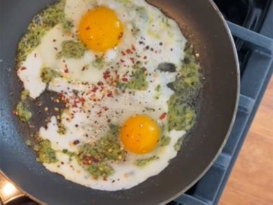 Pesto eggs TikTok food trend