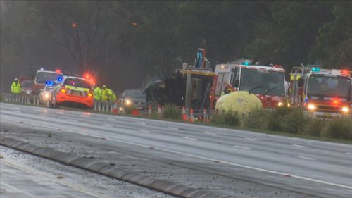 All northbound lanes of the M1 Motorway at Berowra in Sydney’s north have been closed following a crash.