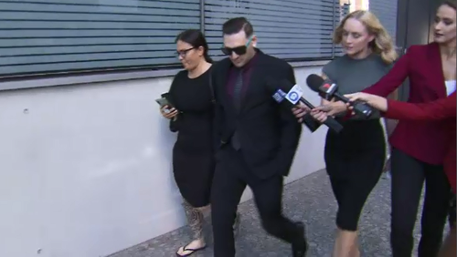 Jonathan Lawrence outside of Brisbane Court today. 