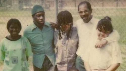 Johnson (second from left) lost contact with his family in the late 1990s.