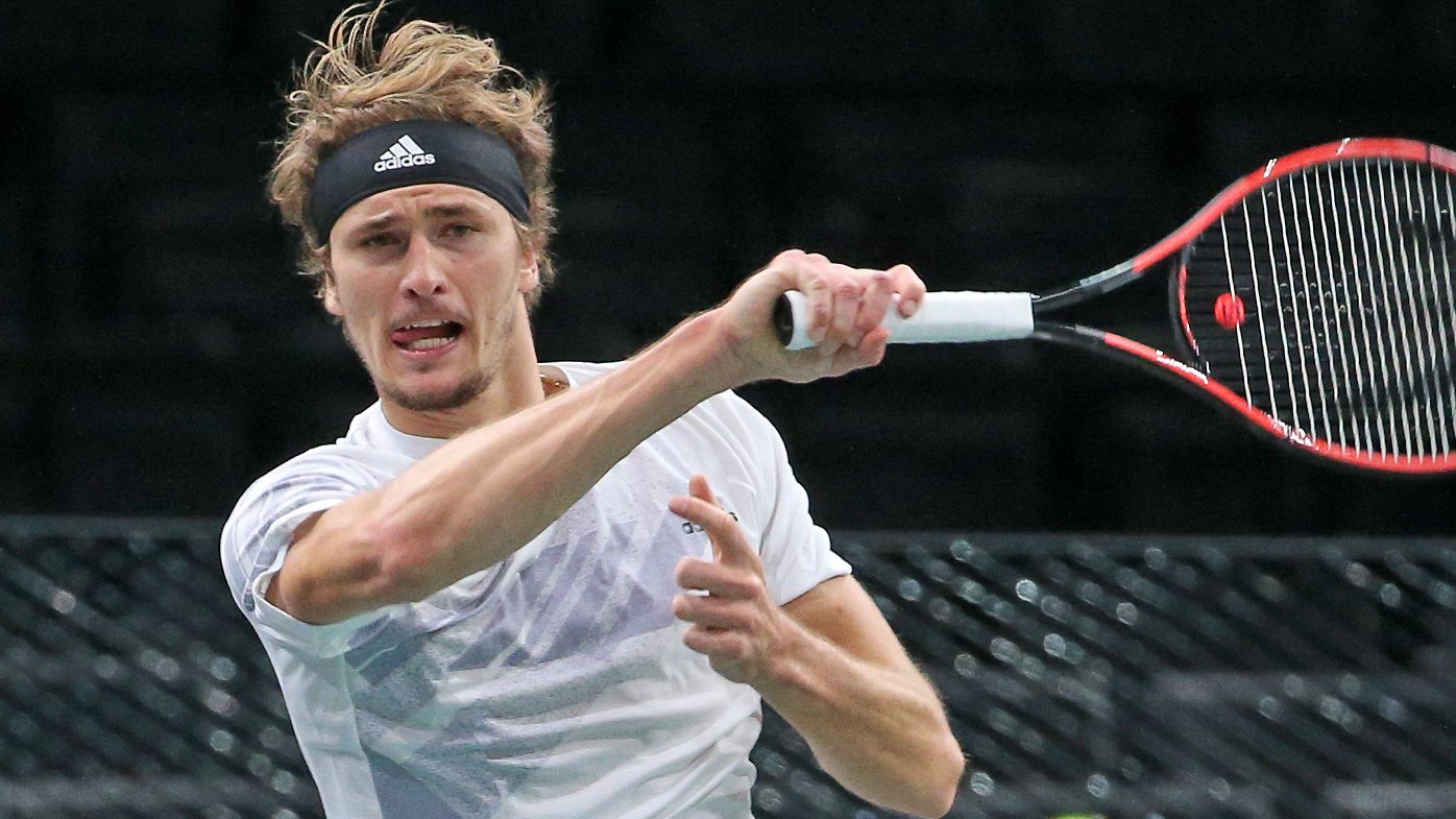 Alexander Zverev of Germany in action against Rafael Nadal 