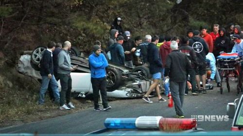 The 25-year-old rolled his vehicle during a practice lap.