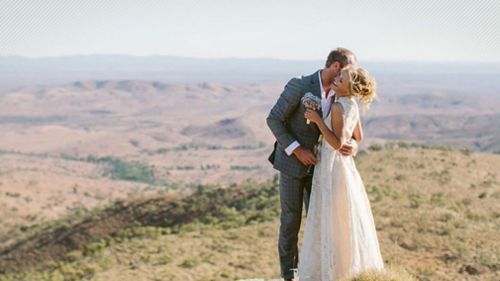 Tanja Ebert and her husband Michael Burdon on their wedding day.