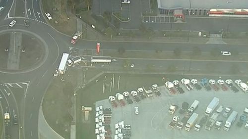 One of the drivers has been taken to hospital. (9NEWS)