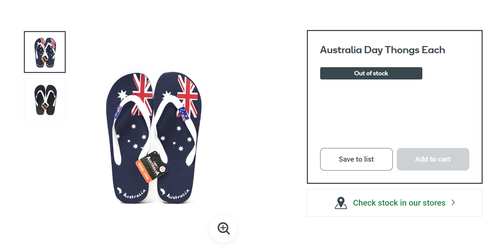 An example of the previous Australia Day merchandise sold at Woolworths.