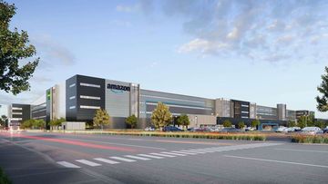 An impression of the Amazon Robotics fulfilment centre at Goodman&#x27;s Oakdale West Industrial Estate in western Sydney.
