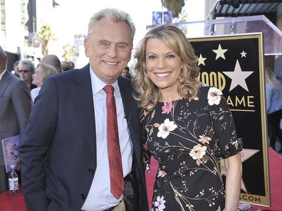 Pat Sajak and Vanna White from Wheel of Fortune attend a ceremony honouring Harry Friedman with a star on the Hollywood Walk of Fame, 2019. 