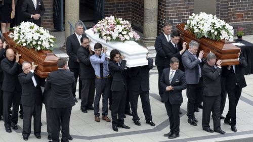 The Falkholt family funeral after the Boxing Day tragedy.