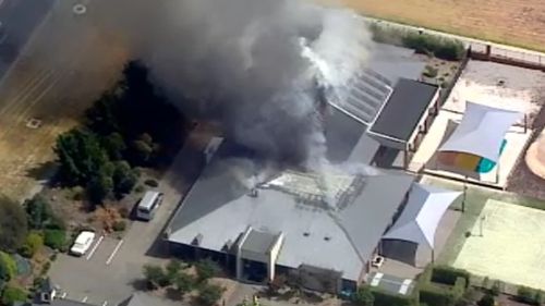 Smoke is billowing from the blaze. (9NEWS)