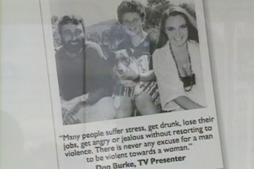 Don Burke appeared in a campaign aimed at stopping violence against women in 1993 (ABC News).