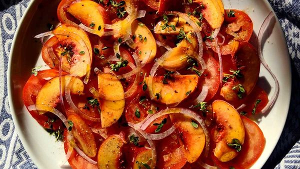 Tomato peach summer salad