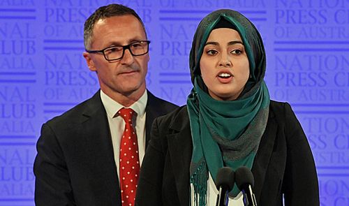 Greens leader takes swipe at 'bigot' Hanson and defends Muslims