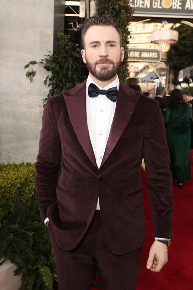 Chris Evans arrives to the 77th Annual Golden Globe Awards held at the Beverly Hilton Hotel on January 5, 2020.