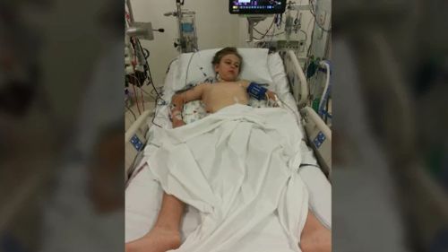 Hallum Tearle, 11, will be able to spend Christmas at home after receiving a kidney transplant. (9NEWS)
