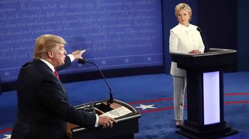 Donald Trump and Hillary Clinton during a presidential debate. (AAP)