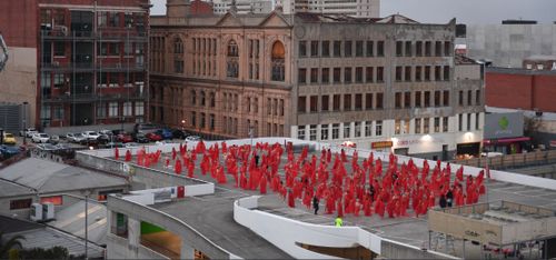 500 stripped naked for Spencer Tunick's photo shoot. Image: AAP