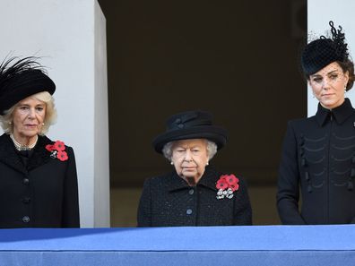 Queen Elizabeth Kate Middleton Meghan Markle and royals attend Remembrance Sunday