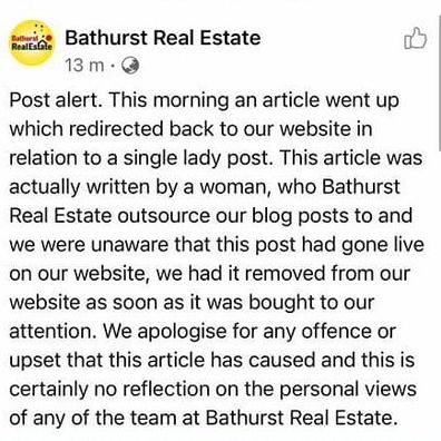 Real Estate agency responds to criticisms over sexist article targeted at single female buyers