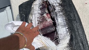 The package adrift in the Atlantic caught the eye of Jane Castor and her family while they were enjoying a day of mahi-mahi fishing off the Florida Keys