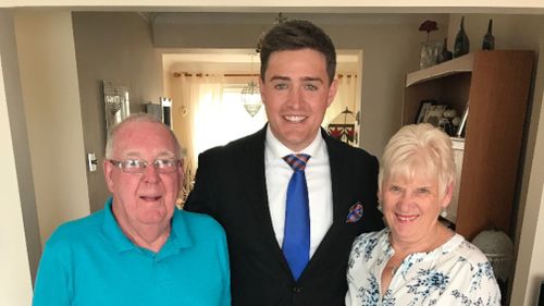 Alan Slade (left) and his wife, Margaret, inside their Dorset home. (Supplied)