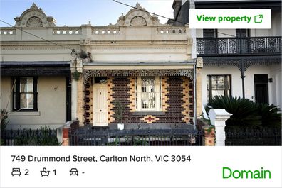 Drummond Street celebrity terrace AFL Domain house listing