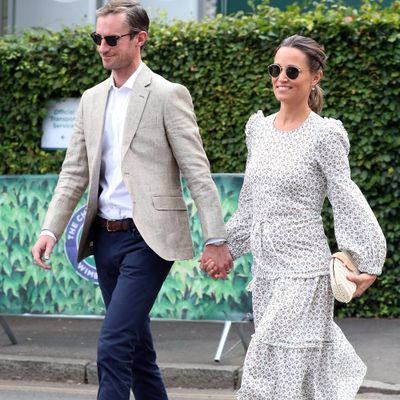 Pippa Middleton and husband James at Wimbledon, July 2018.