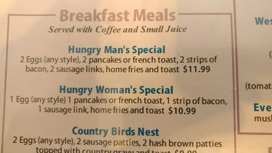 Gendered Diner pricing causes outrage