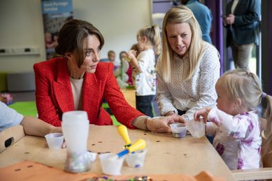 The Princess of Wales will join a family portage session at the Orchards Centre,Multi Agency Service Hub in Sittingbourne, Kent to highlight the importance of supporting children with special educational needs and disabilities and their families. The session will be run by the Kent Portage Team. Pic Shows HRH with 3 yr old Darcie with Portage Practitioner Lois