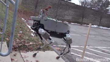 <p>Google's robotics division has unveiled a new mechanical dog affectionately nicknamed 'Spot'. </p>
<p>
Long before they were acquired by the internet giant, Boston Dynamics was turning tech-heads with their incredible all-terrain quadrupedal bots. </p>
<p>
The company unveiled the advanced BigDog in March, 2013 which can carry heavy objects over mountains and through streams and has arms able pick up all manner of objects. </p>
<p>
Now Boston Dynamics has created a more advanced little brother for BigDog. </p>
<p>
With Spot there are all the same features BigDog but on a robot 34kg lighter. </p>
<p>
Spot is able to run up and turn around on steep gradients without losing its balance and it can climb stairs with ease thanks to it "sensor head". </p>
<p>
And as master of balance, Spot can take a hard kicking in its electronic guts and still stay standing. </p>
<p>
And although spot has no feelings, you can't help but feel sorry for the bot when it's kicked. </p>
<p>
The smaller robot dog can operate inside and out and its creators hope it could be used in the near future in search-and-rescue operations and assisting in disaster zones.  </p>
<p>
Spot is just the latest addition to the expanding and exciting universe of robotics. </p>
<p>
Take a look through for more mechanical marvels. </p>
<p>
</p>