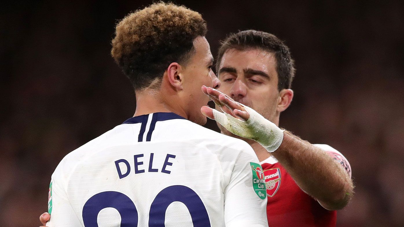 Tottenham star Dele Alli hit in head with bottle during Arsenal clash