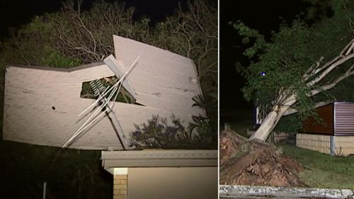 Severe storms snap trees and rip roof from home in south-east Queensland