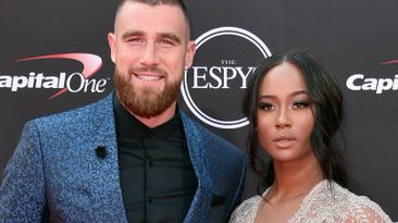 Travis Kelce and Kayla Nicole attends The 2018 ESPYS at Microsoft Theater on July 18, 2018 in Los Angeles, California.