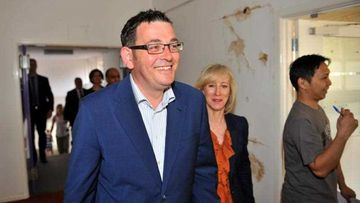 Victoria's Premier-elect Daniel Andrews and his wife Cath. (AAP)