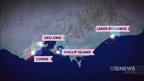 Victorian revellers can enjoy regional and city fireworks displays. (9NEWS)