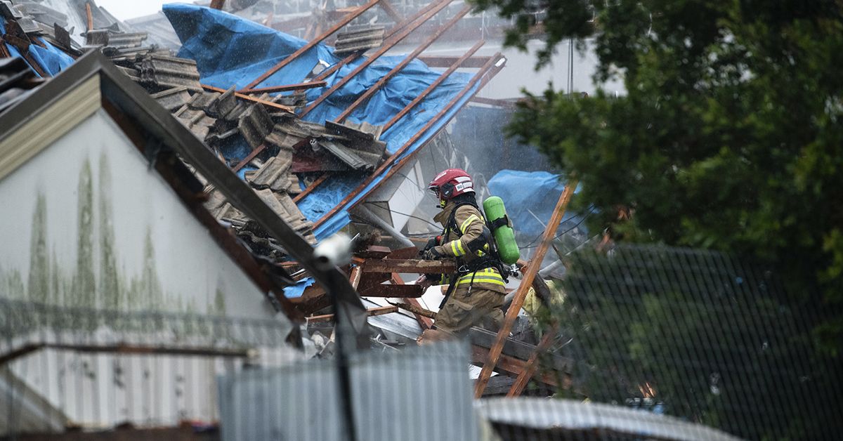 Two rescued after explosion causes building collapse in Sydney’s west