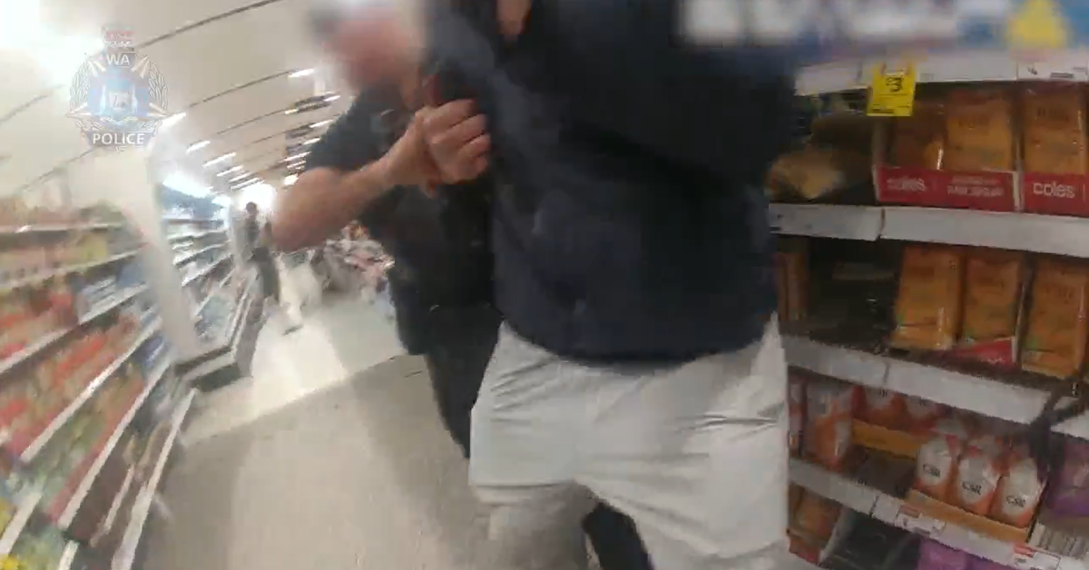 Man arrested after dramatic shopping centre chase with police in Perth's south