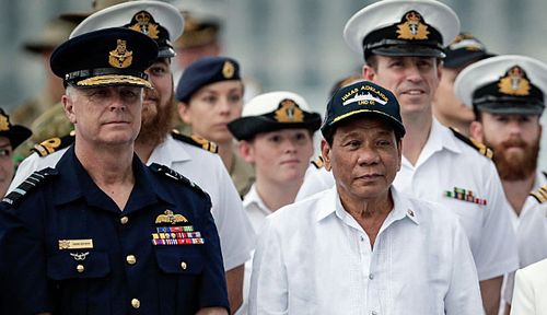 Duterte tours Aussie warship, warns of North Korea threat