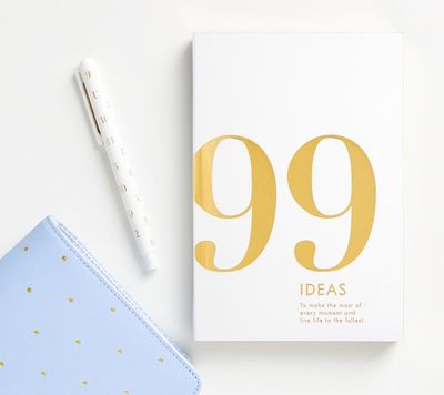 <a href="http://www.kikki-k.com/99-ideas-book-time-is-now" target="_blank">Kikki K 99 Ideas Book, $24.95.</a> A fresh journal to write down all the things you are going to do after the kids go to school.
