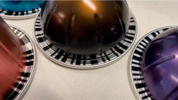 Each Vertuo coffee pod has a barcode under the rim, this tech tells the machine exactly how much water to use.