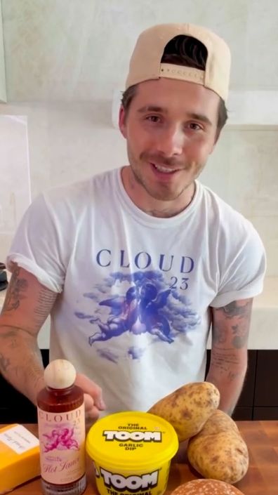 Brooklyn Beckham promotes hot sauce brand, breaking social media silence following David Beckham's Knighthood.